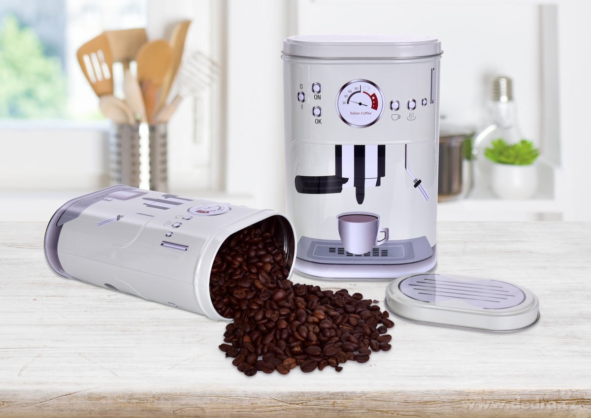 Kovová oválná dóza s víkem, PRESSO COFFEE – náhled 3 | Grand Móda