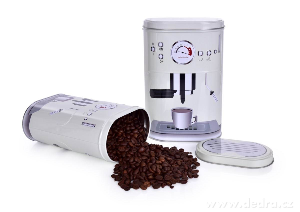 Kovová oválná dóza s víkem, PRESSO COFFEE – náhled 5 | Grand Móda