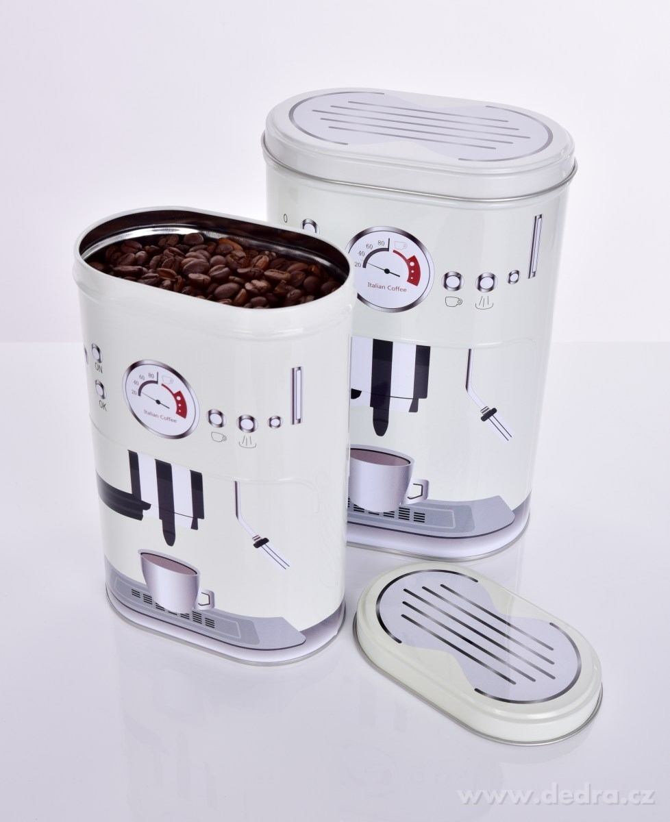 Kovová oválná dóza s víkem, PRESSO COFFEE – náhled 6 | Grand Móda