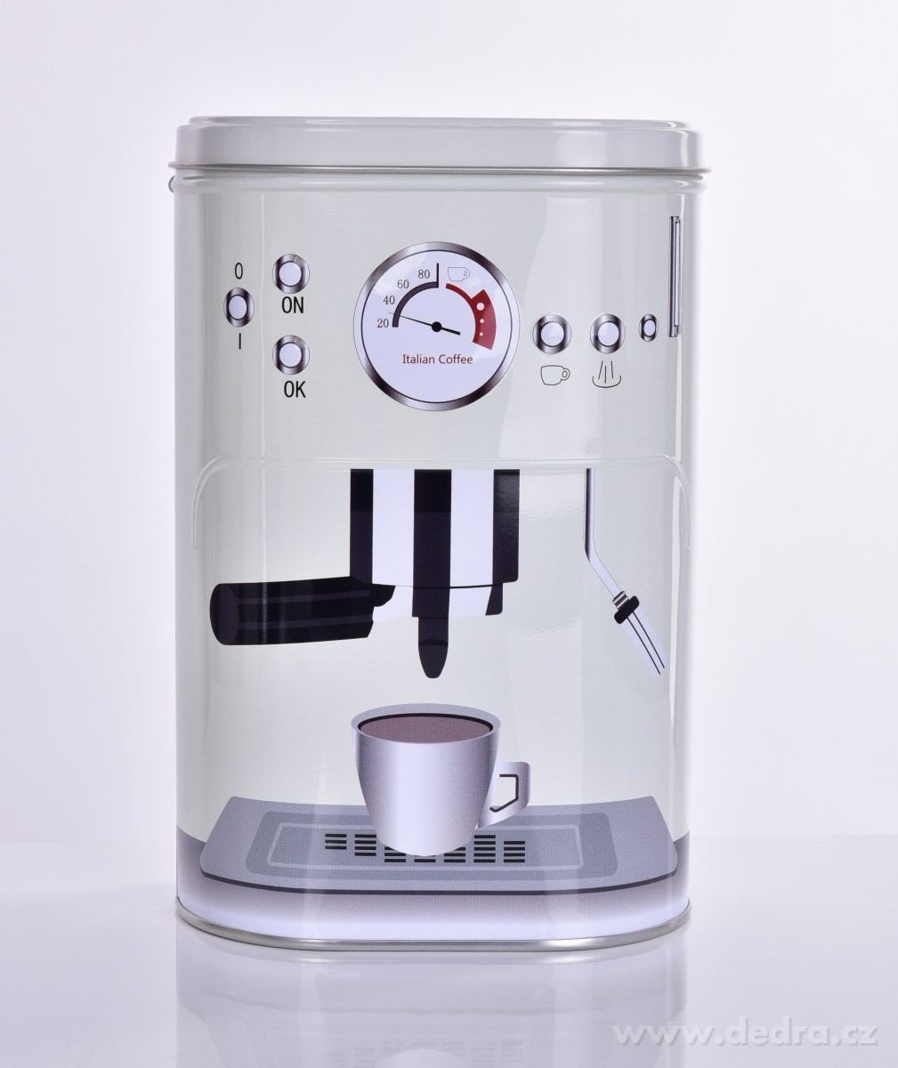 1100 ml kovová oválná dóza s víkem, PRESSO COFFEE – náhled 2 | Grand Móda