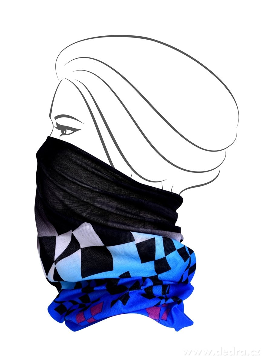 Multifunkční šátek, abstraktní kostky | Multifunkční íátky a rouíky ­čŤí´ŞĆ | Grand Móda