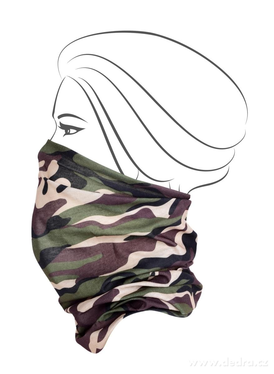 AIRFLEX, multifunkční šátek, pro sport & ochranu, univerzální velikost, ARMY | Multifunkční íátky a rouíky ­čŤí´ŞĆ | Grand Móda