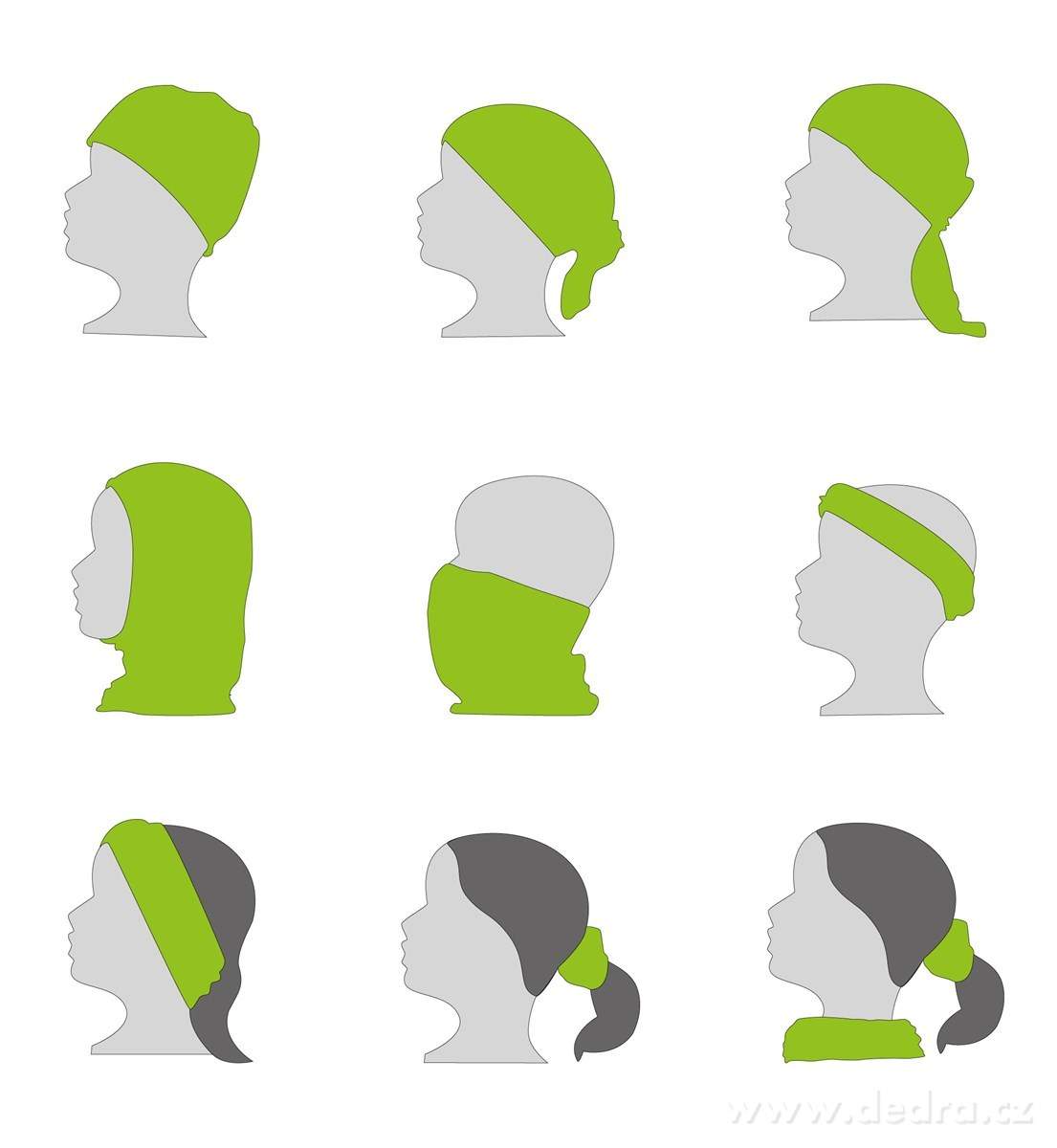 AIRFLEX, multifunkční šátek, pro sport & ochranu, univerzální velikost, ARMY – náhled 5 | Grand Móda