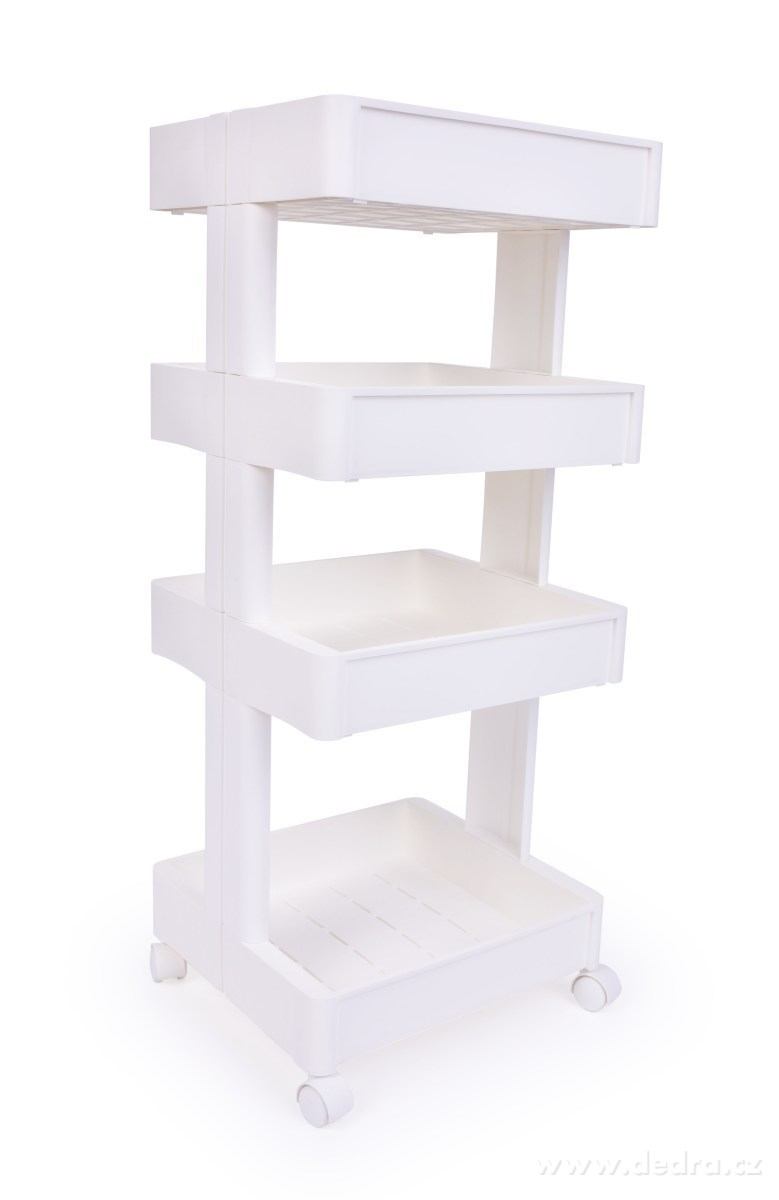 ROBUSTON, pojízdný regál 4patrový, profesionální vozík na kolečkách, 92 cm – náhled 2 | Grand Móda