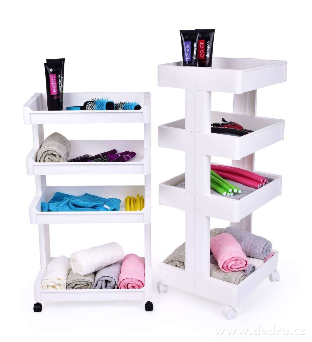 ROBUSTON, pojízdný regál 4patrový, profesionální vozík na kolečkách, 92 cm – náhled 4 | Grand Móda