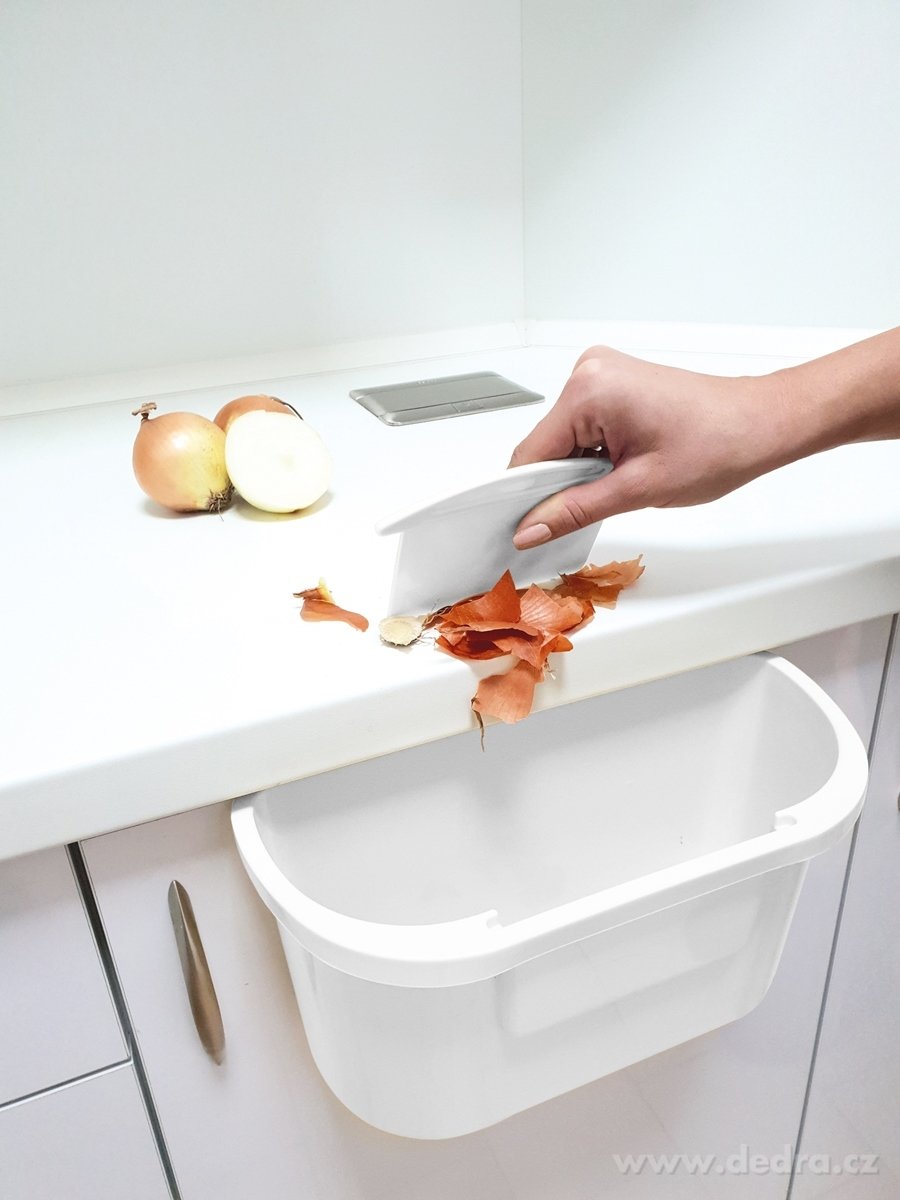 GENIUS, 3, 6 L, kuchyňský zbytkovník se stěrkou, závěsný koš na dvířka linky
