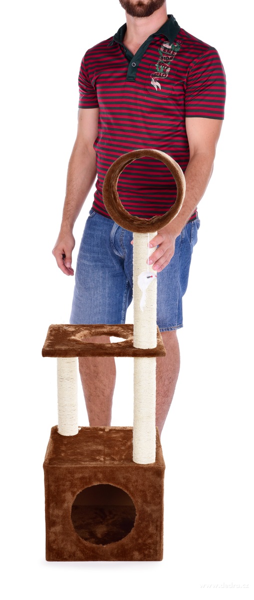 CAT XL, škrabadlo pro kočky 122 cm, prolézačka, odpočívadlo & herní strom, hnědé – náhled 5 | Grand Móda