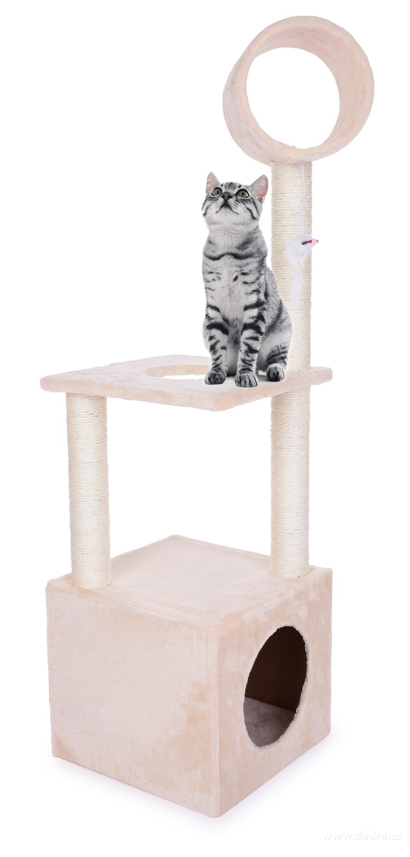 CAT XL, škrabadlo pro kočky 122 cm, prolézačka, odpočívadlo & herní strom, krémové – náhled 3 | Grand Móda