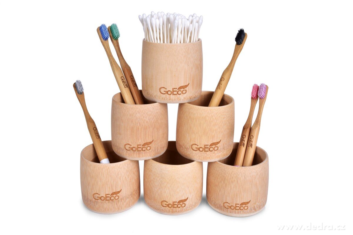 GoEco®, bambusový stojánek na kartáčky a uchošťoury – náhled 3 | Grand Móda