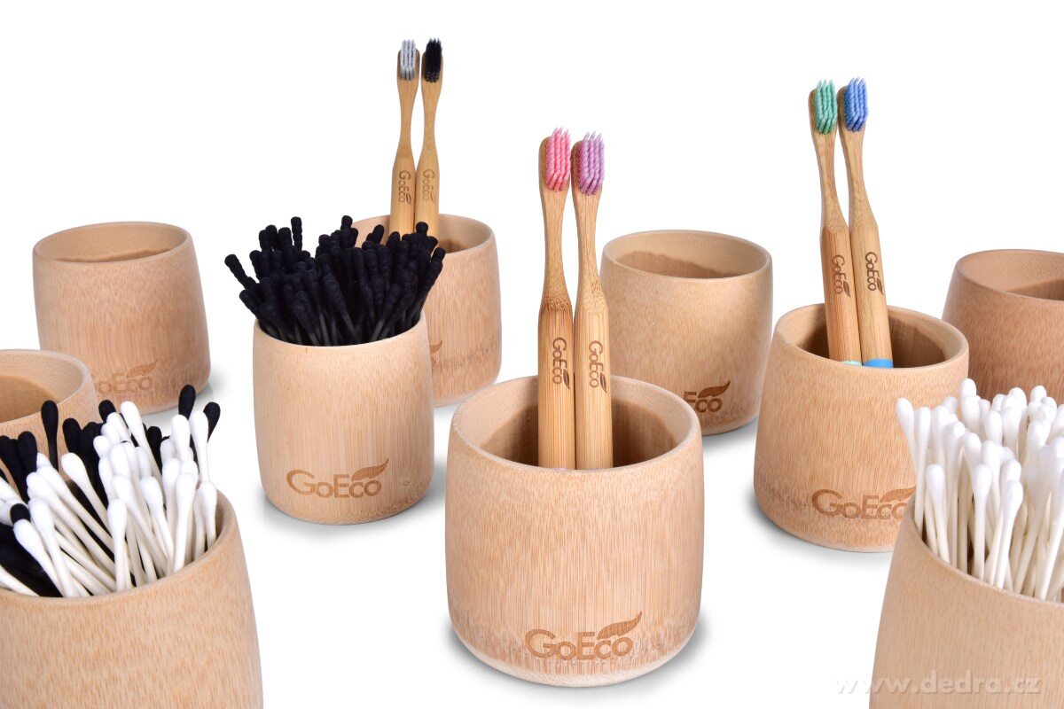 GoEco®, bambusový stojánek na kartáčky a uchošťoury – náhled 6 | Grand Móda