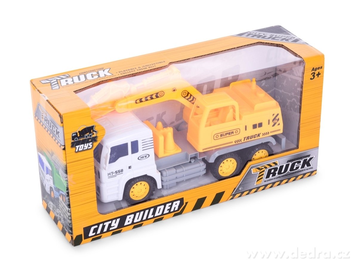 STAVEBNÍ NÁKLADNÍ AUTO, s otočným bagrem – náhled 4 | Grand Móda