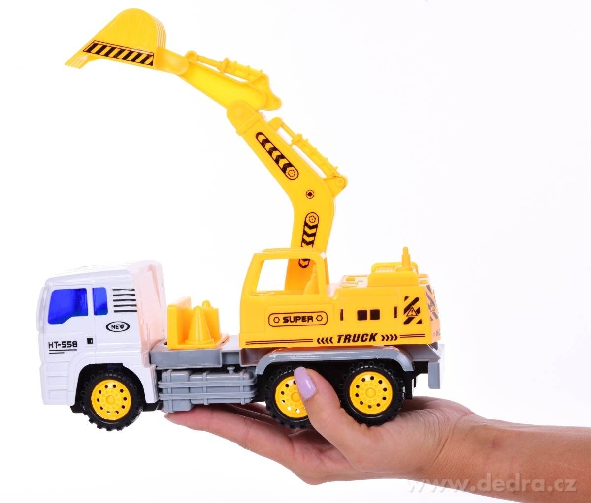 STAVEBNÍ NÁKLADNÍ AUTO, s otočným bagrem – náhled 5 | Grand Móda