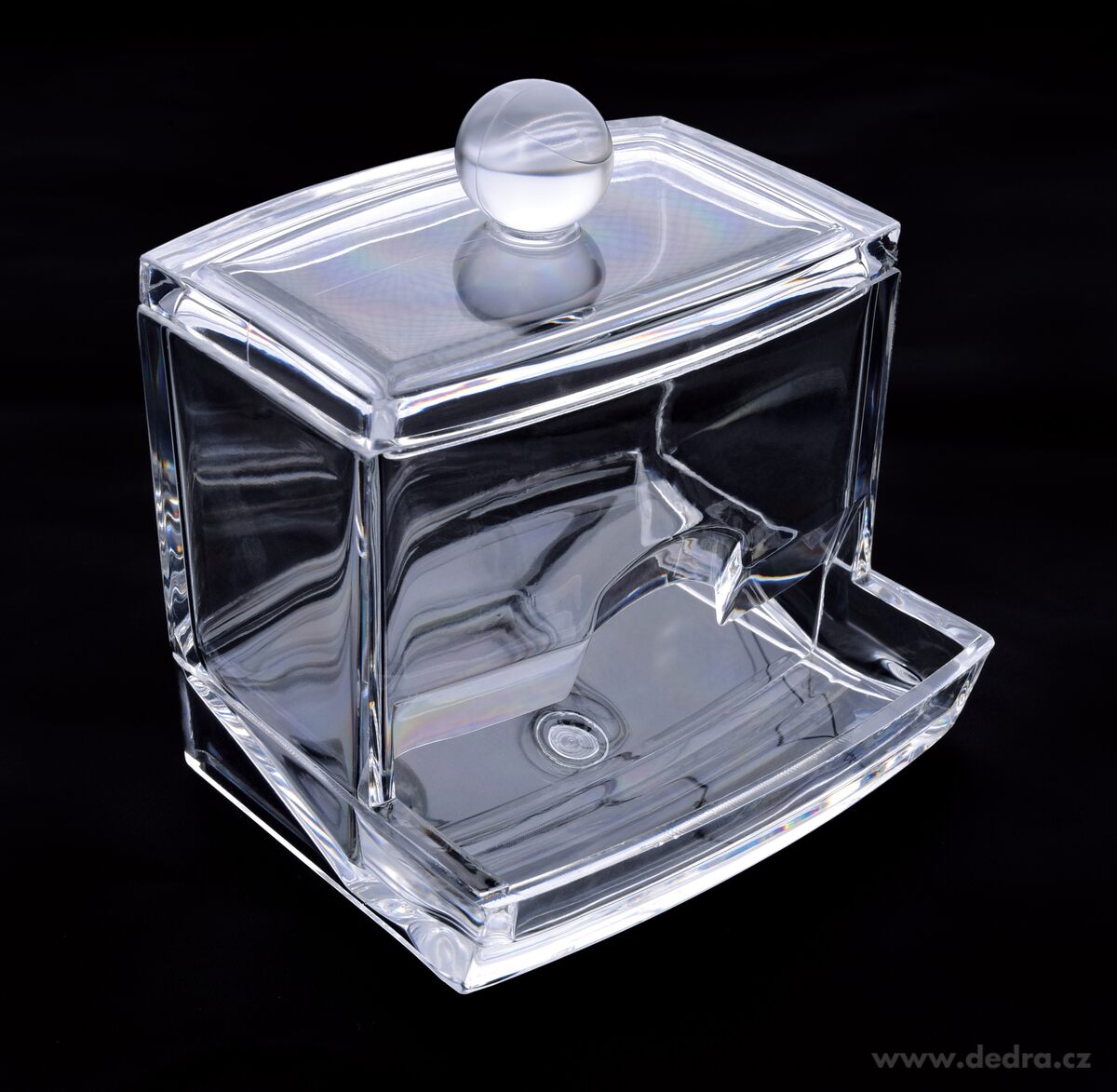 BEAUTY, dóza na vatové tyčinky, pevný plast, elegantní organizér do koupelny – náhled 3 | Grand Móda