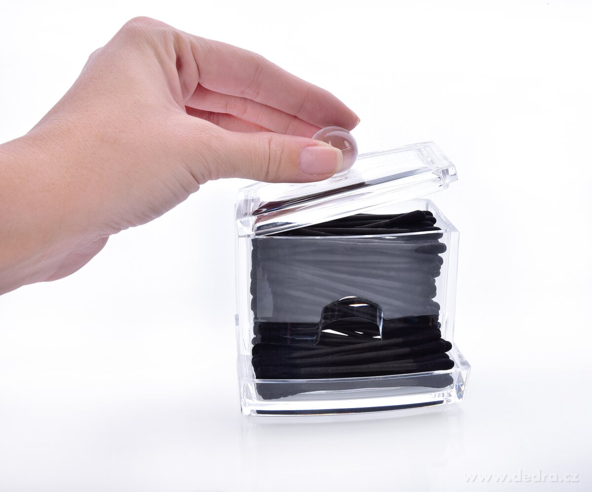 BEAUTY, dóza na vatové tyčinky, pevný plast, elegantní organizér do koupelny – náhled 5 | Grand Móda