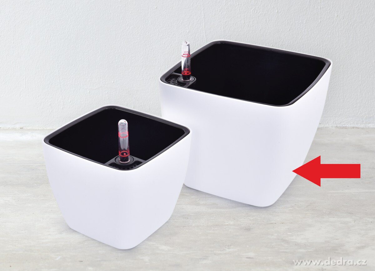 20 cm SAMOZAVLAŽOVACÍ KVĚTINÁČ, volně stojící, bílý – náhled 6 | Grand Móda