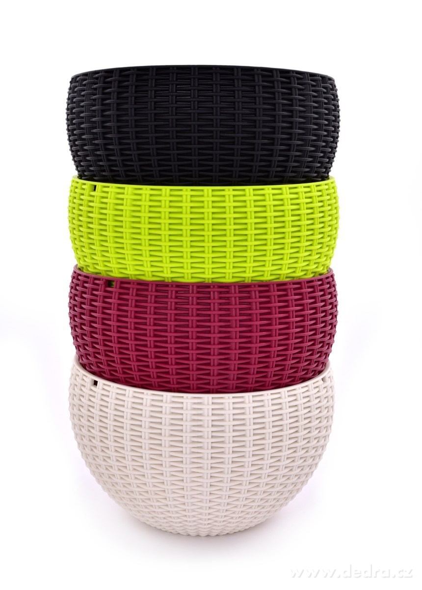 RATAN, Samozavlažovací květináč závěsný, Včetně kovového řetízku a dna – náhled 5 | Grand Móda