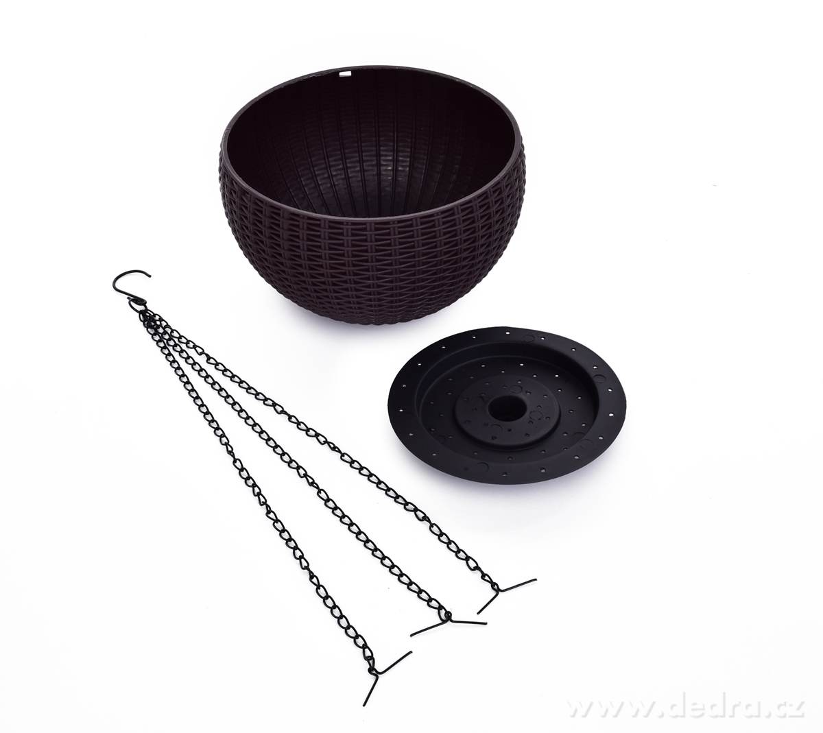 RATAN, Samozavlažovací květináč závěsný, Včetně kovového řetízku a dna – náhled 5 | Grand Móda