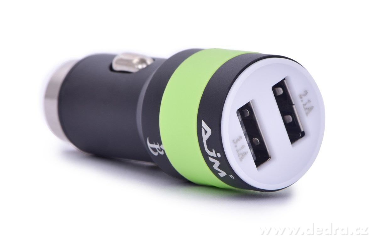 2 x USB nabíjecí adaptér do auta, s bezpečnostním hrotem | Zavazadla a taíky | Grand Móda