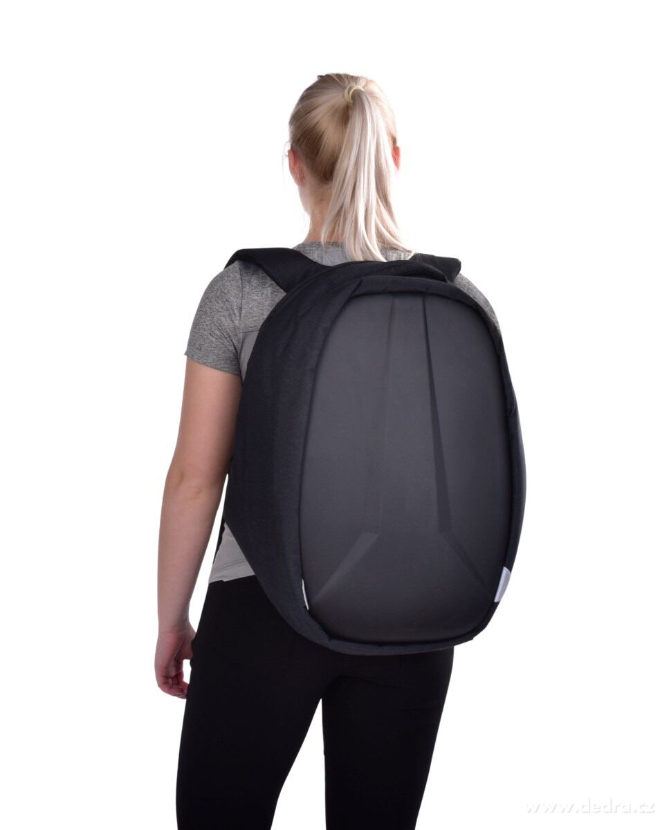 Bezpečný batoh XXL TURTLE s USB připojením a výstupem na sluchátka – náhled 3 | Grand Móda