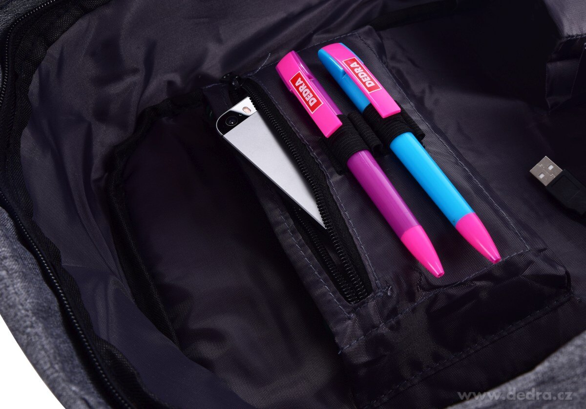 Bezpečný batoh TRAVEL&STUDENT s USB připojením – náhled 6 | Grand Móda