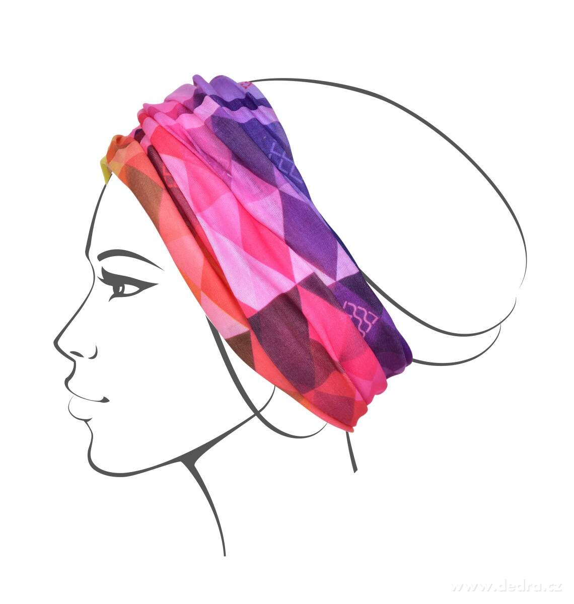 Multifunkční šátek, barevné káro – náhled 2 | Grand Móda