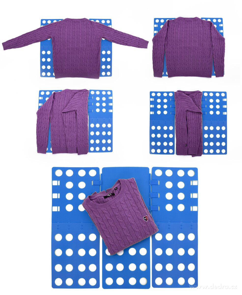 TEXTILO-SKLÁDAČ, pomůcka pro úhledné a rychlé skládání oblečení