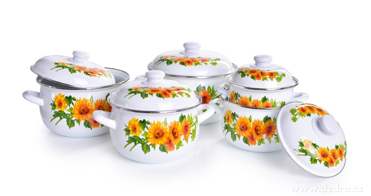 10 dílná sada smaltovaných hrnců s poklicemi | Hrnce a pekáče | Grand Móda