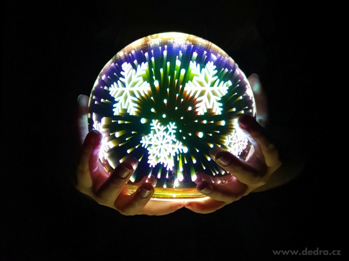 14 cm 3D svítící LED koule, stojací | Dekorace | Grand Móda