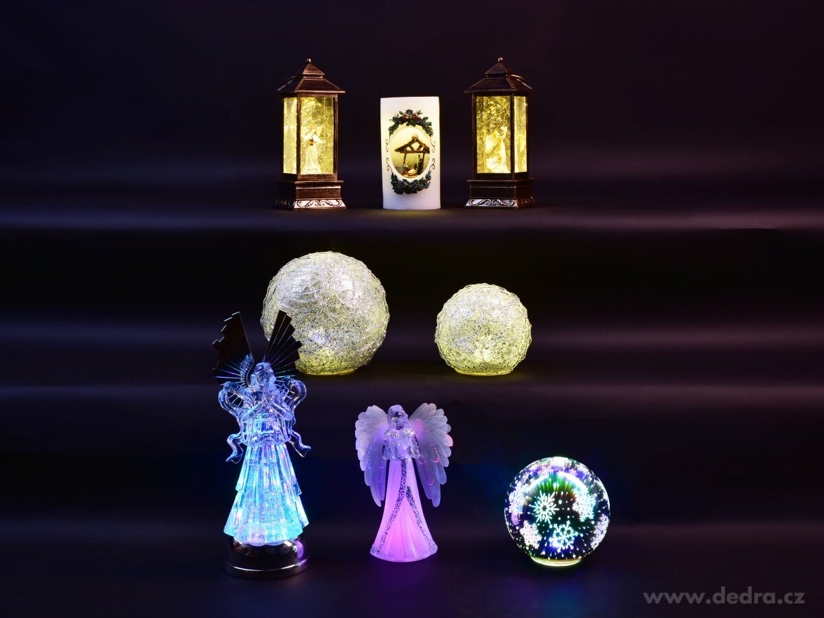 14 cm 3D svítící LED koule, stojací – náhled 4 | Grand Móda