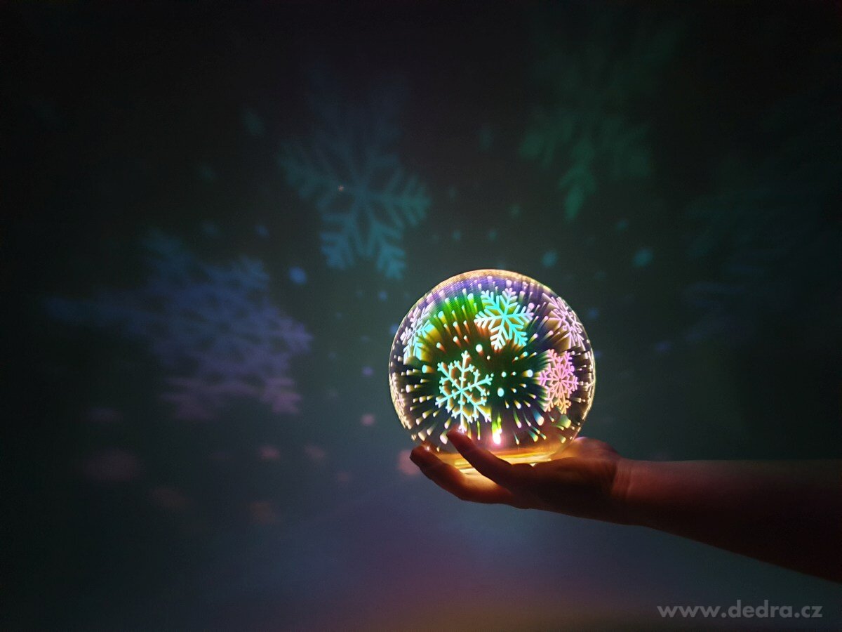 14 cm 3D svítící LED koule, stojací – náhled 5 | Grand Móda