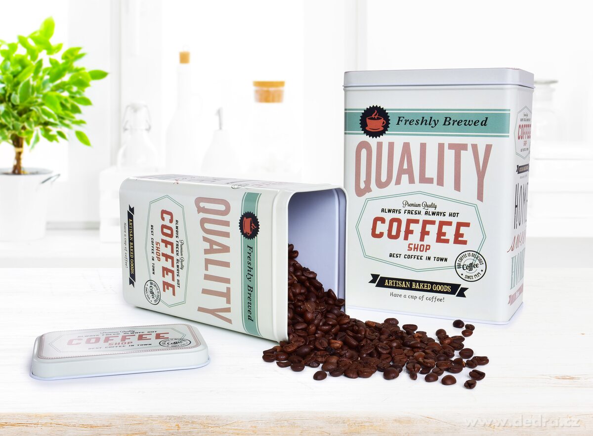 Kovová dóza QUALITY COFFEE s víkem – náhled 3 | Grand Móda