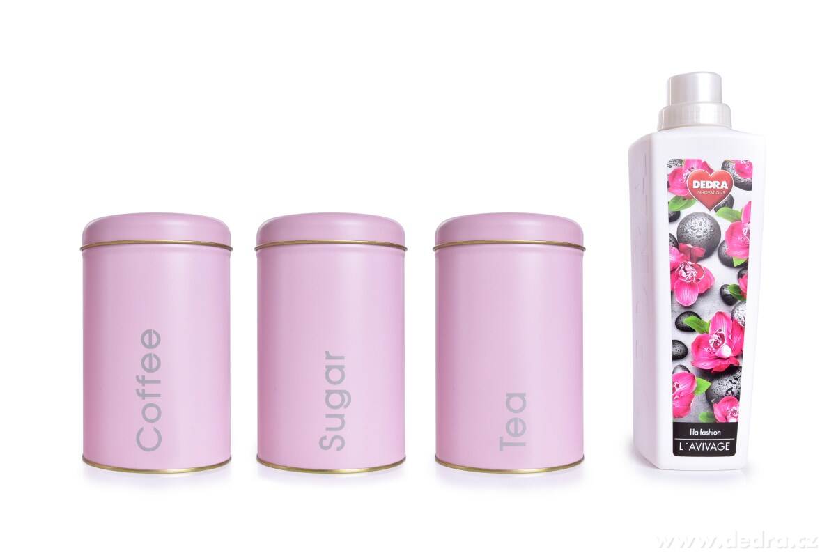 3 KS SADA kovových kulatých dóz, Tea, Sugar, Coffee – náhled 3 | Grand Móda
