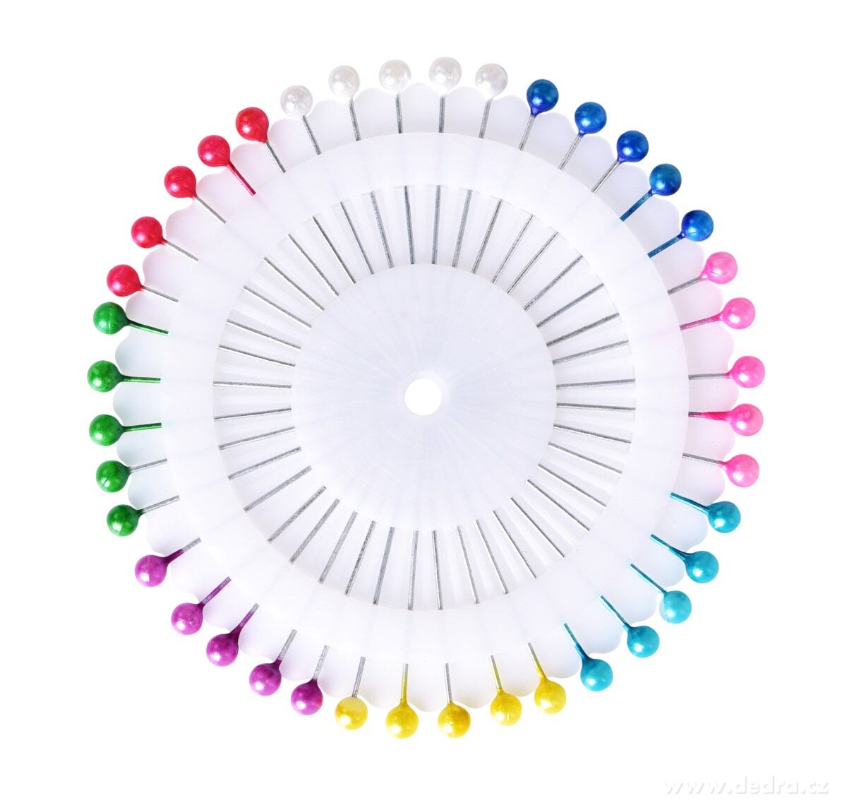 CREATIVE, 40 ks špendlíky s barevnou hlavičkou, délka 3, 5 cm, v praktickém pouzdře | Šicí a pletací potřeby | Grand Móda