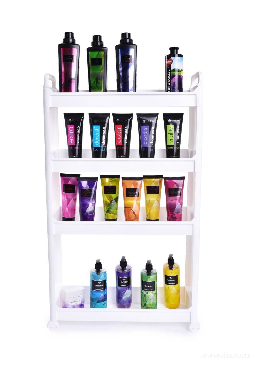 SLIM, pojízdný regál 4patrový 17 cm, úzký organizér na kolečkách do kuchyně, koupelny i prádelny – náhled 2 | Grand Móda