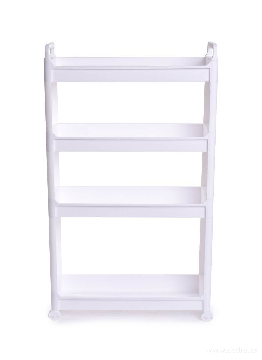 SLIM, pojízdný regál 4patrový 17 cm, úzký organizér na kolečkách do kuchyně, koupelny i prádelny – náhled 4 | Grand Móda
