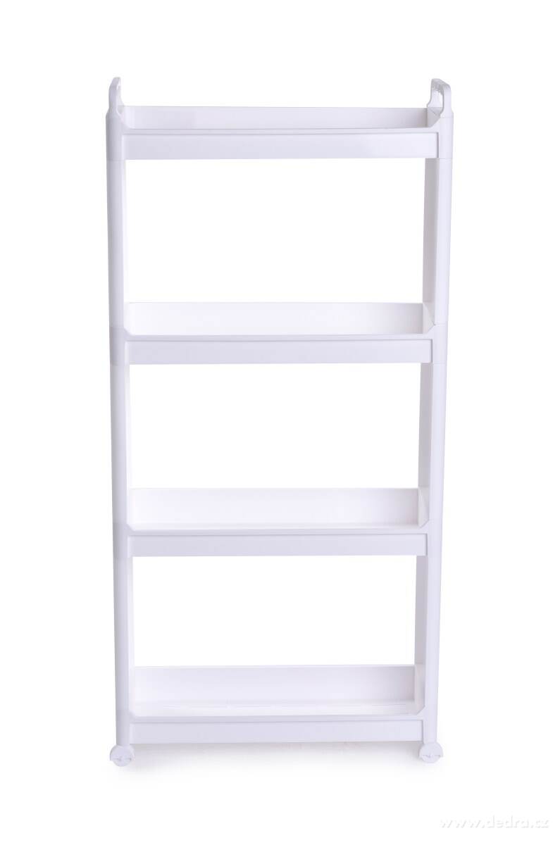 SLIM, pojízdný regál 4patrový 17 cm, úzký organizér na kolečkách – náhled 4 | Grand Móda