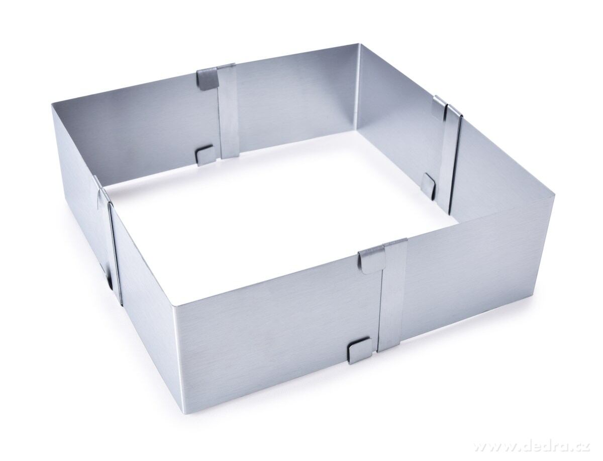 CREMO, nastavitelná čtvercová forma na pečení, nerezová ocel, 9-15 cm – náhled 2 | Grand Móda