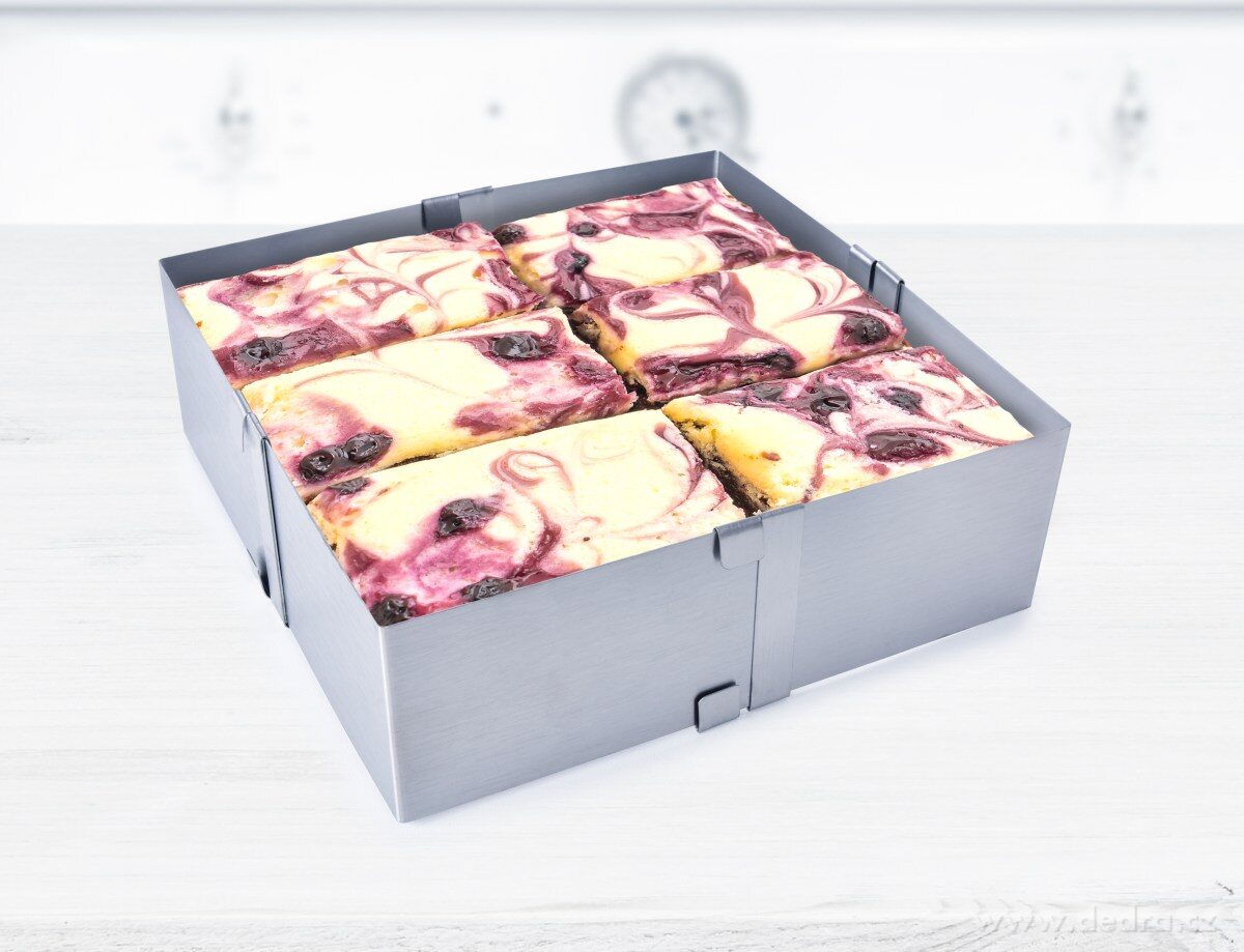 CREMO, nastavitelná čtvercová forma na pečení, nerezová ocel, 9-15 cm – náhled 3 | Grand Móda