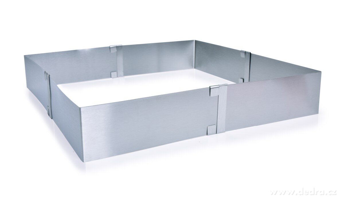 CREMO, nastavitelná čtvercová forma na pečení, nerezová ocel, 15–28 cm – náhled 2 | Grand Móda