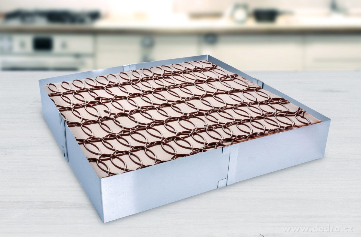 CREMO, nastavitelná čtvercová forma na pečení, nerezová ocel, 15–28 cm – náhled 3 | Grand Móda