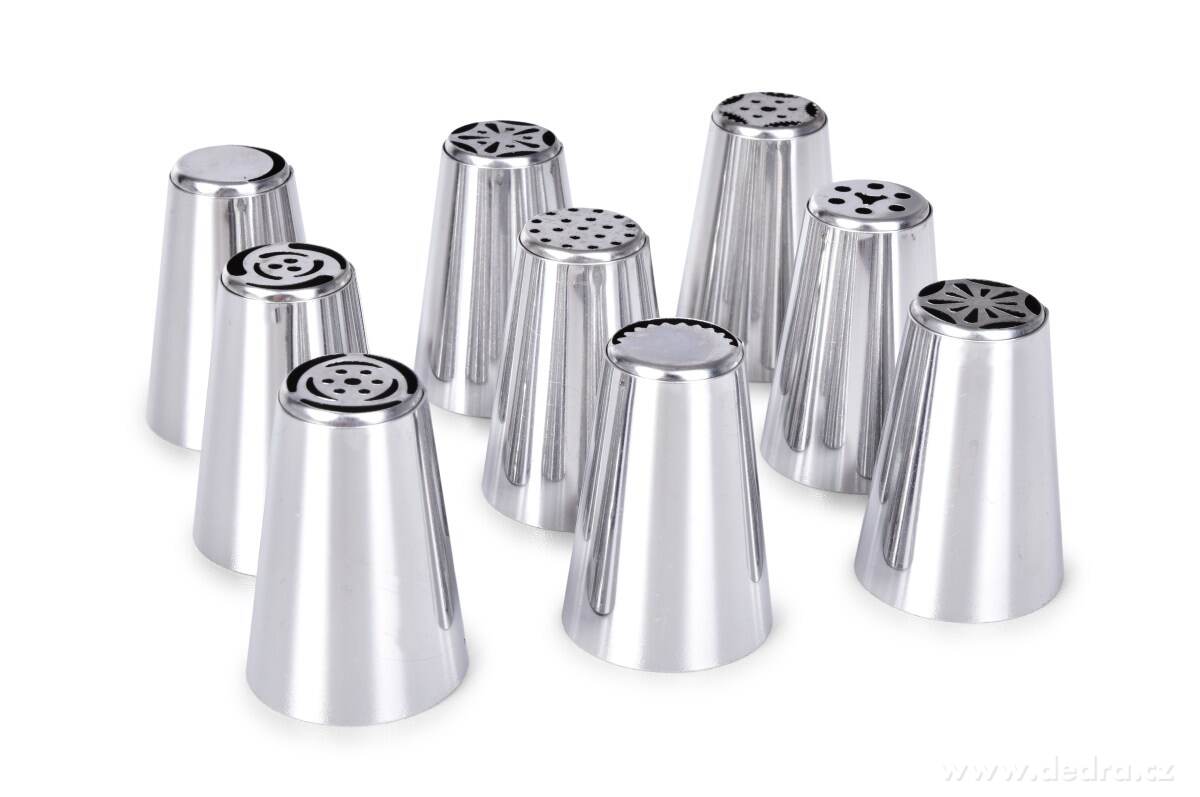 CREMO, sada 9 detailních kytičkových špiček na zdobení krémů | Zdobení a cukrářské pomůcky | Grand Móda