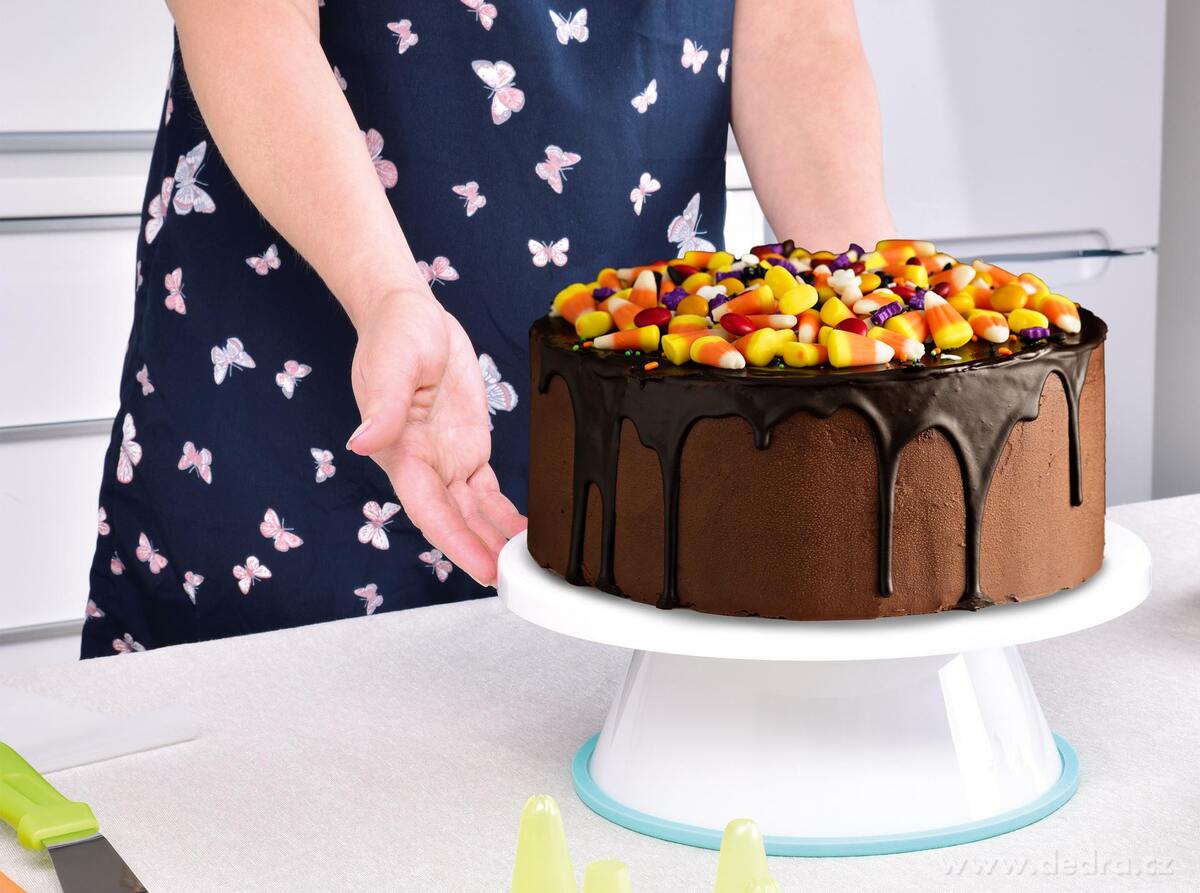 DORTOKOLOTOČ, velký otočný podnos a stojan na zdobení dortů, Ø 27, 5 cm – náhled 6 | Grand Móda