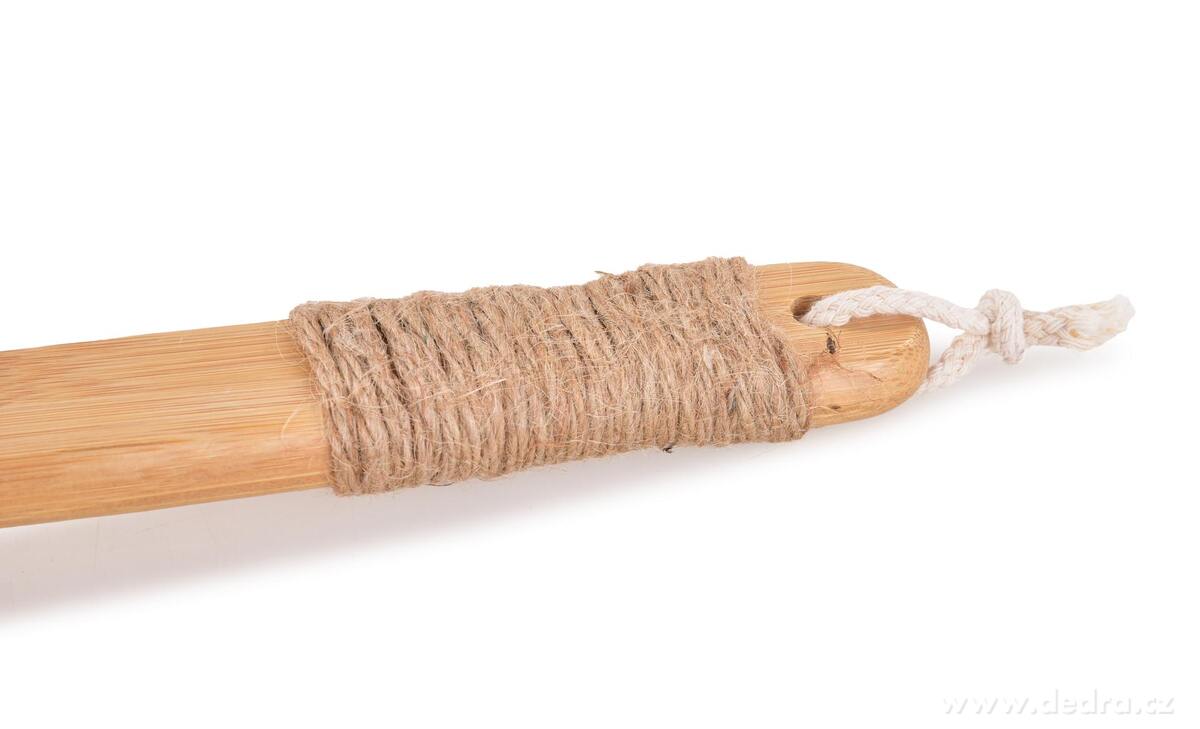 GoEco®, 2v1 oboustranný masážní kartáč na mytí, přírodní štětinky & dřevěné masážní hroty, délka 40 cm – náhled 5 | Grand Móda