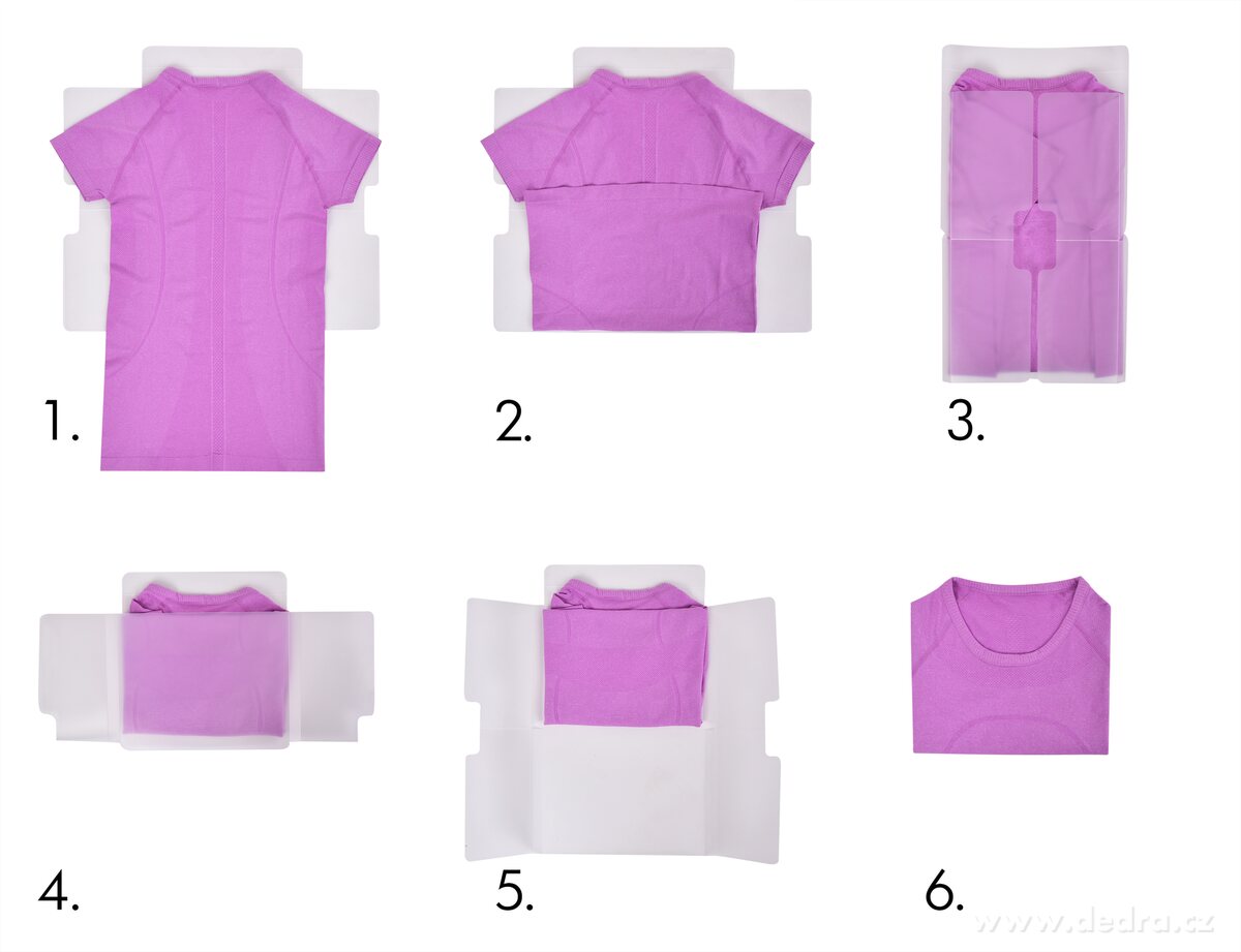 5 ks SKLÁDACÍ PRÁDLOŠTOS/TRIKOSKLÁDAČ 2v1 organizér na oblečení, z pružného transparentního plastu – náhled 4 | Grand Móda