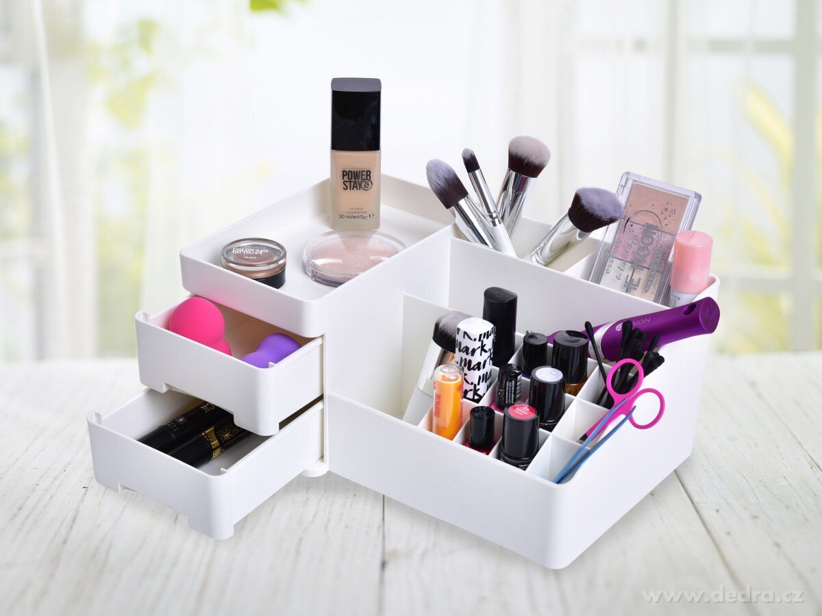 Kosmetický organizér BEAUTY WHITE z odolného plastu – náhled 3 | Grand Móda