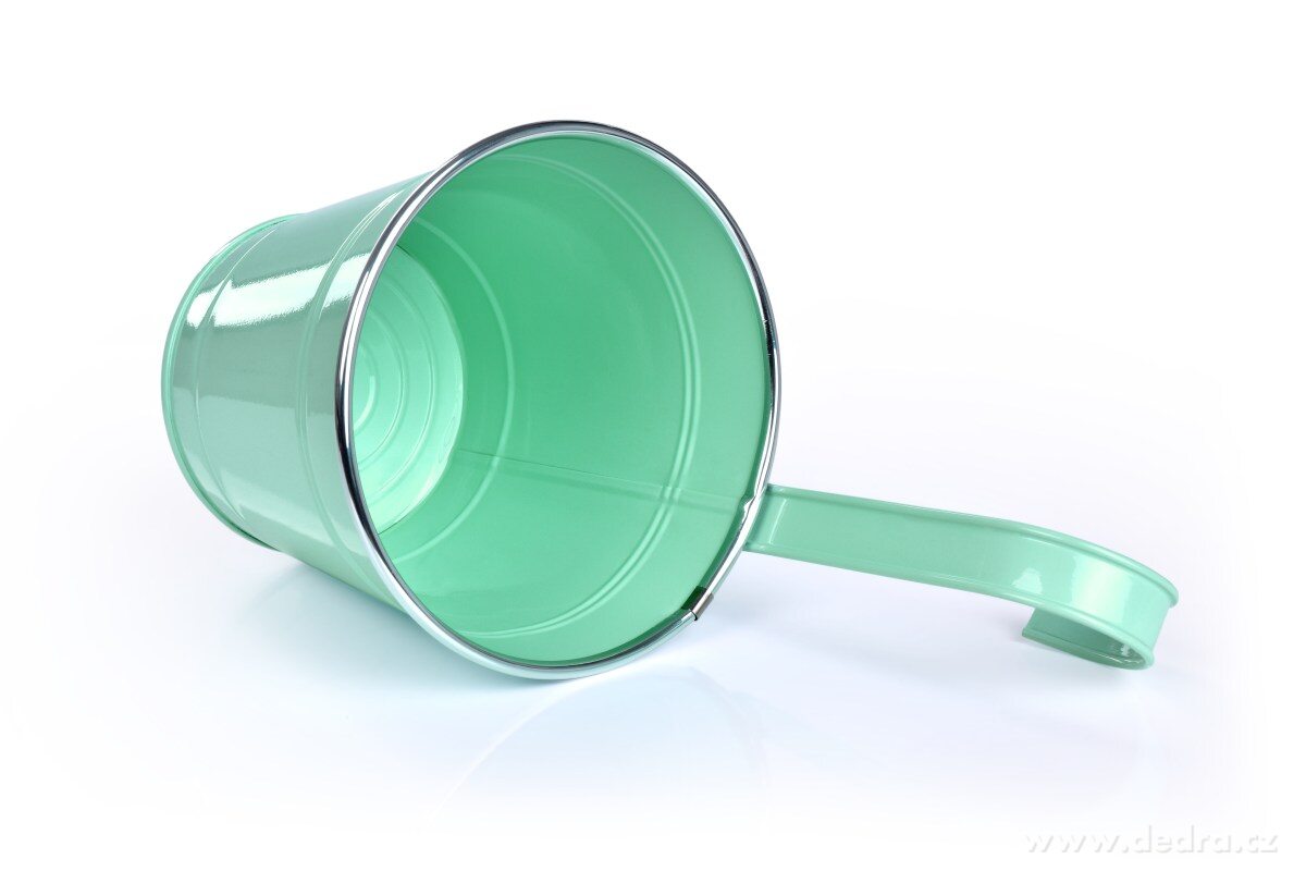 26, 5 cm Dekorativní závěsný nebo stojící kovový květináč, mintový – náhled 5 | Grand Móda