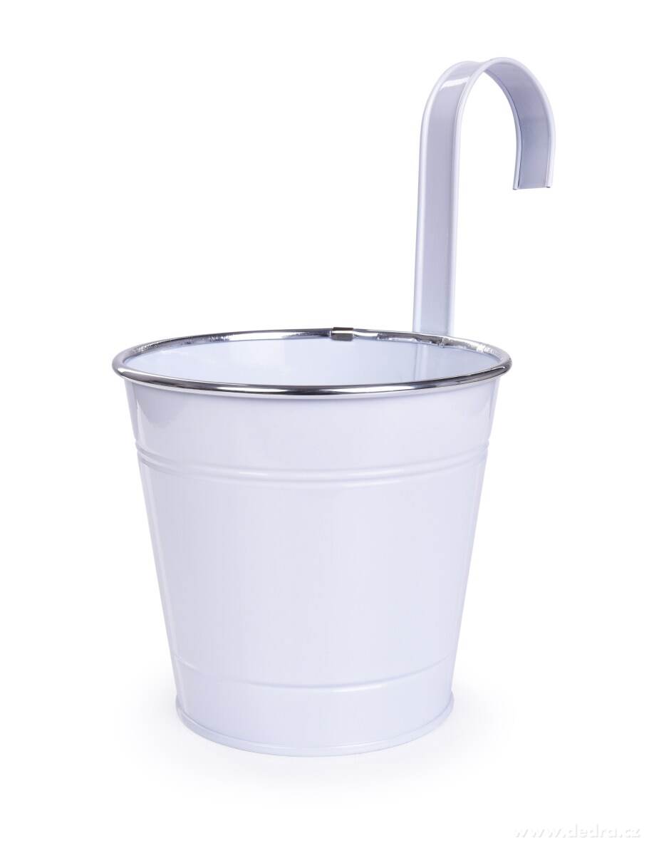 26, 5 cm Dekorativní závěsný nebo stojící kovový květináč, bílý | Zahrada a terasa ­čĆí | Grand Móda