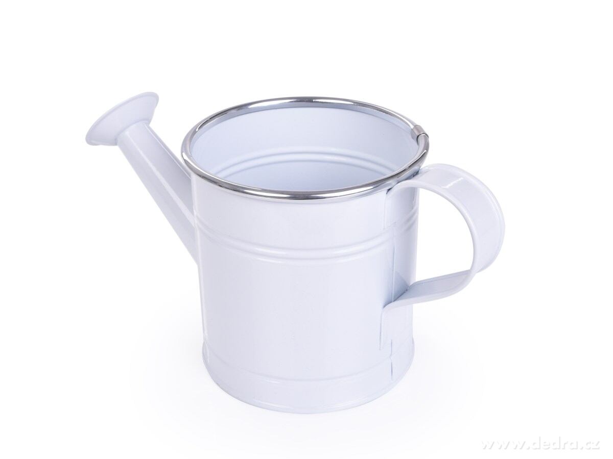 22 cm Dekorativní kovová konvička, bílá – náhled 2 | Grand Móda