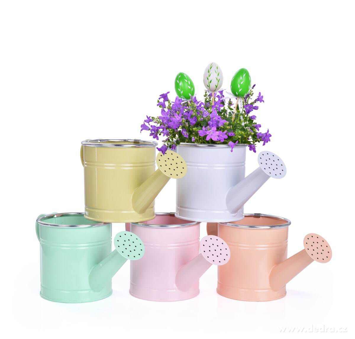 22 cm Dekorativní kovová konvička, meruňková – náhled 4 | Grand Móda