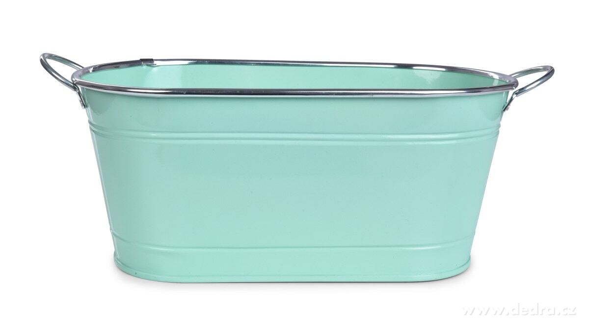 33 cm Dekorativní kovový truhlík, volně stojící, mintový – náhled 2 | Grand Móda